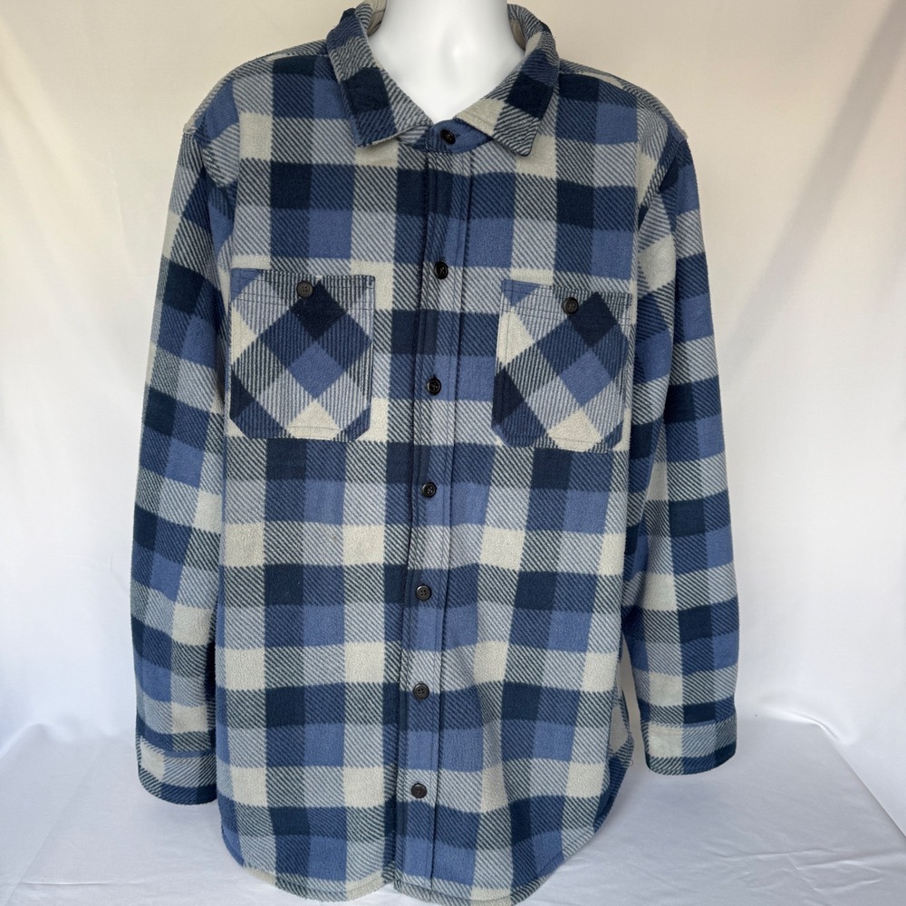 Anchorage Expedition Fleece Sherpa Lined Flannel Shirt Jacket Shacket Size 2XB